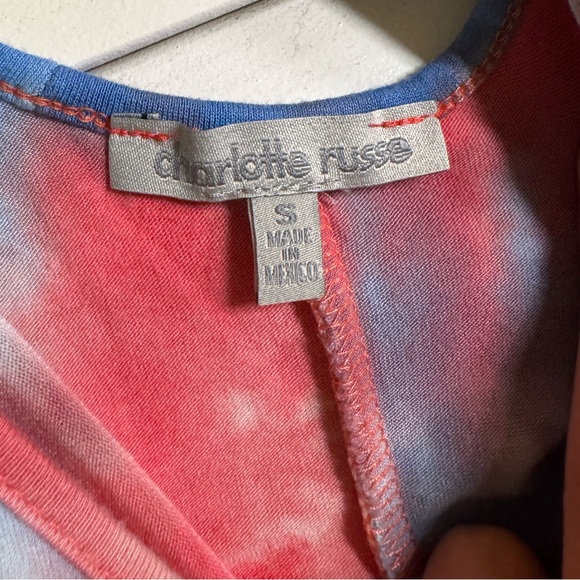 Red, White & Blue Tie Dye Bodysuit Tank - Picture 3 of 3